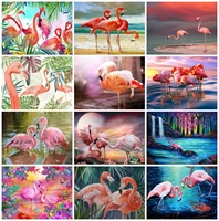 5d diamond painting full squareround animals diamond embroidery flamingo cross stitch sale home decor handicraft art gift