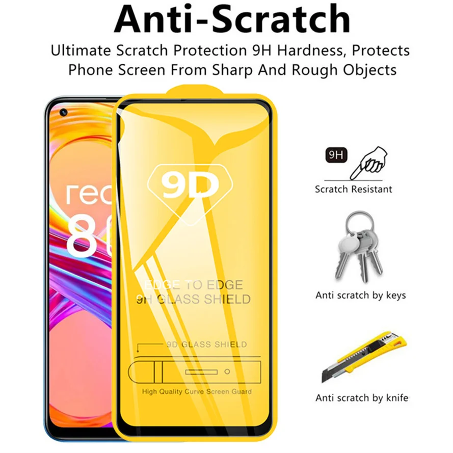 realme-8i 9i 9pro glass,9d glass for realme 9 pro plus tempered glass realmi 8pro screen protector realme8 pro glass realme 8 5g