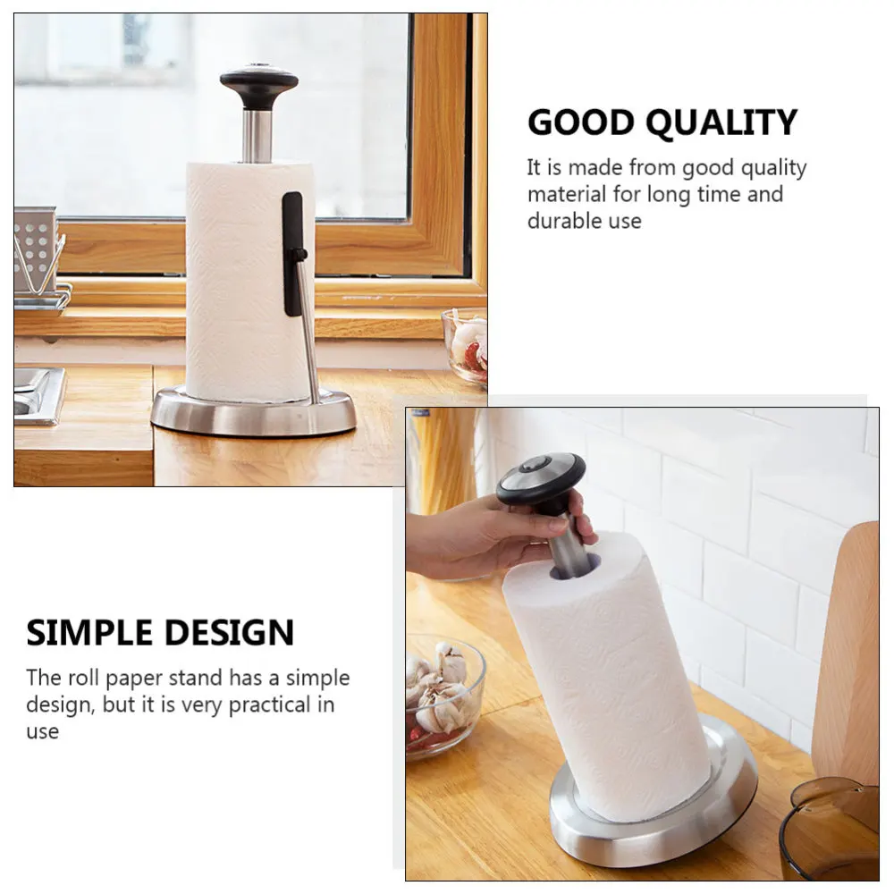

1pc Desktop Paper Roll Storage Rack Kitchen Tissue Holder (Assorted Color)