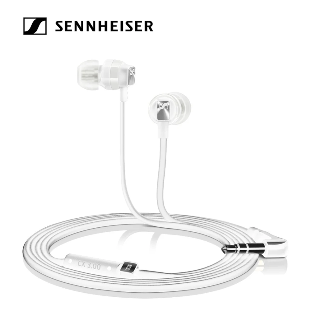 Белый Наушники Sennheiser CX 3,00 3,5 мм проводные наушники динамическая музыка гарнитура стерео звук тяжелый бас для телефонов Планшетные ноутбуки fone - Цвет: Белый