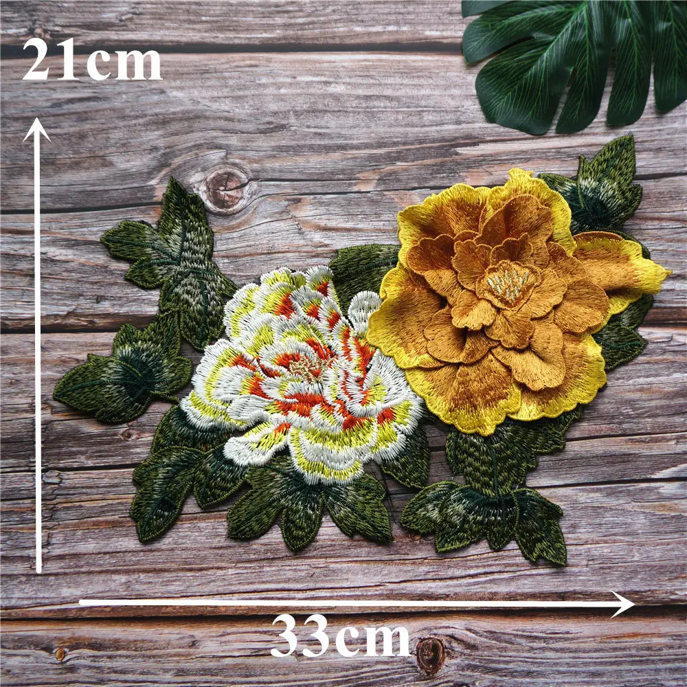 Желтое 3D пионовое цветочное искусственное многослойное вышитое платье с