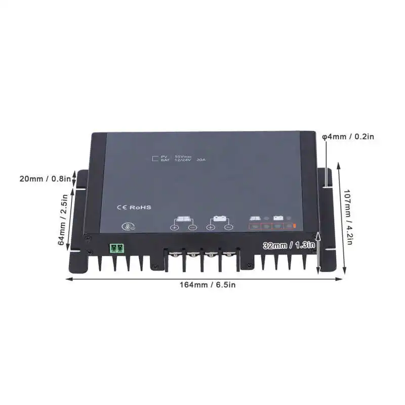 Контроллер MPPT прочный Алюминиевый Регулятор солнечной панели простой в