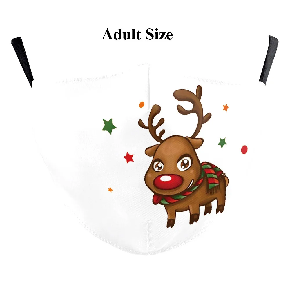Многоразовая моющаяся маска для рта с 3d принтом Счастливого Рождества лося Wapiti