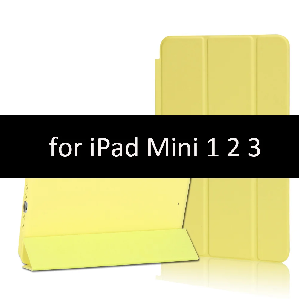 Чехол для iPad Mini 5 4 3 2 1 чехол GOLP PU кожаный тройной бумажник откидной стенд магнитный автоматический режим сна смарт-чехол для iPad Mini 5 чехол - Цвет: Yellow Green-123