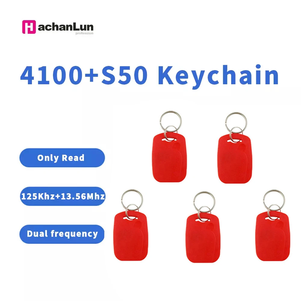 5 шт. 4100 + F08 RFID смарт-тег NFC двойной чип IC ID композитный Брелок 125 кГц 13 56 МГц EM4100 TK4100