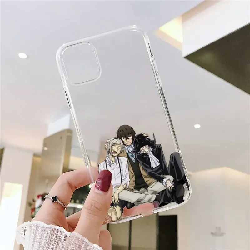 

bungou stray dogs Phone Case Transparent for iPhone 6 7 8 11 12 s mini pro X XS XR MAX Plus SE cover funda Soft Silicone