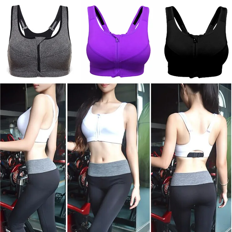

Fitness Vest 4 Sizes Yoga Fashion Vest Zipper Gym Wear Fashion Sports Bra 4 Color Gym Wear Breathable Sports Bra Vest Yoga