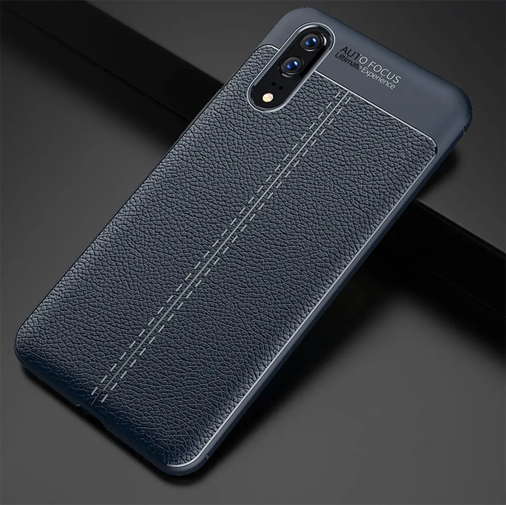 Тёмно-синий Деловой мягкий гибкий силиконовый противоударный чехол для huawei Honor 7X 6A v9 play mate10 9 pro lite NOVA 2i 7 plus кожаный чехол - Цвет: Тёмно-синий