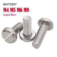 qintides 50300pcs length 5 60mm slotted pan head screws 304 stainless steel slotted screws m4 m5 m6 m8 machine screw