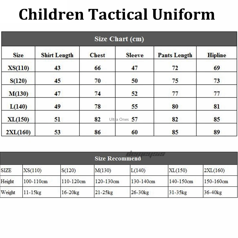 

Teenager Boys Girls Military Uniform Tactical Combat Shirt + Pants Camouflage Kids Special Army Suit Children Camo Clothes