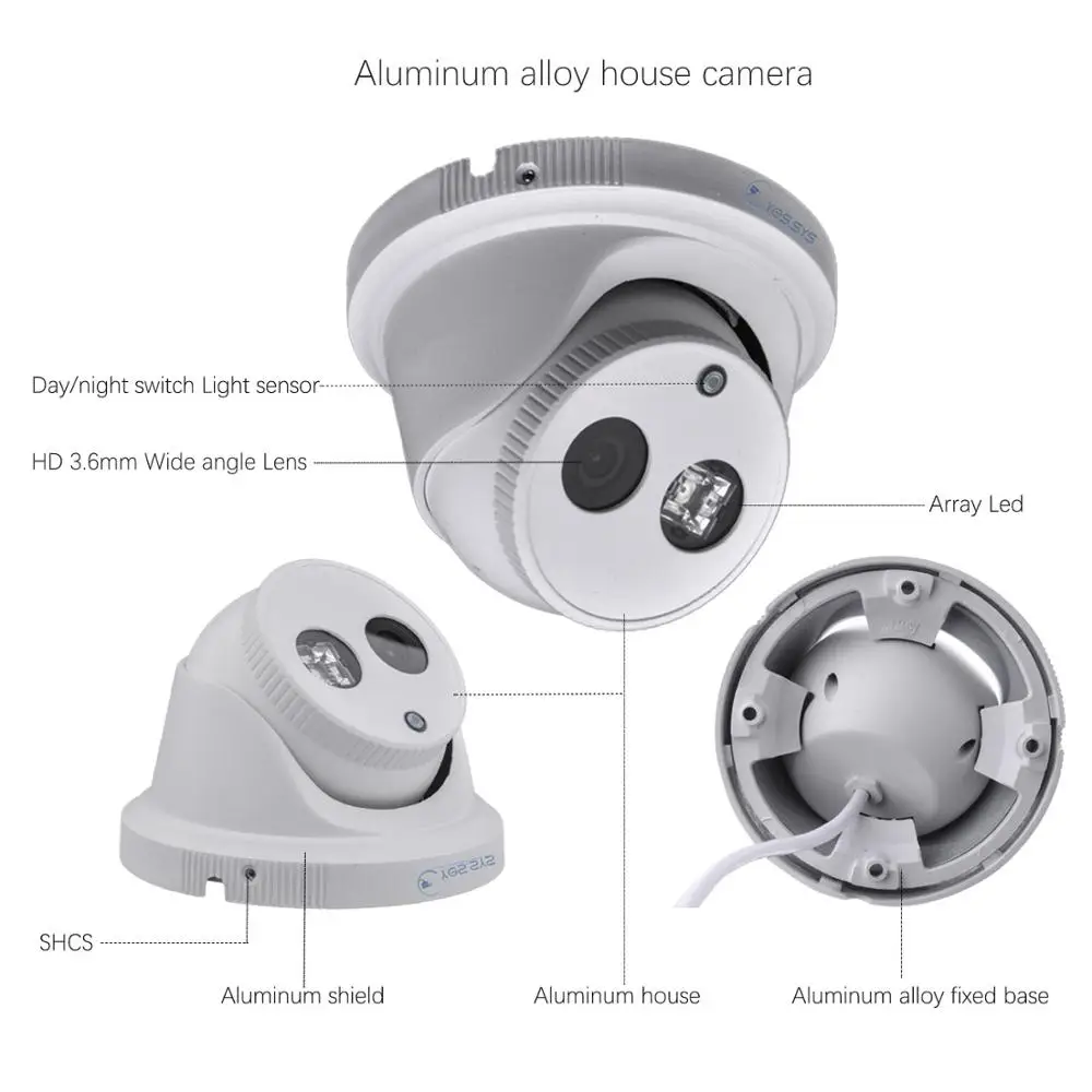 Глаза. sys H.265 8 шт. 5.0MP 2560*1920P IR уличная IP Ночное видение массив Камера CCTV POE HDMI NVR P2P