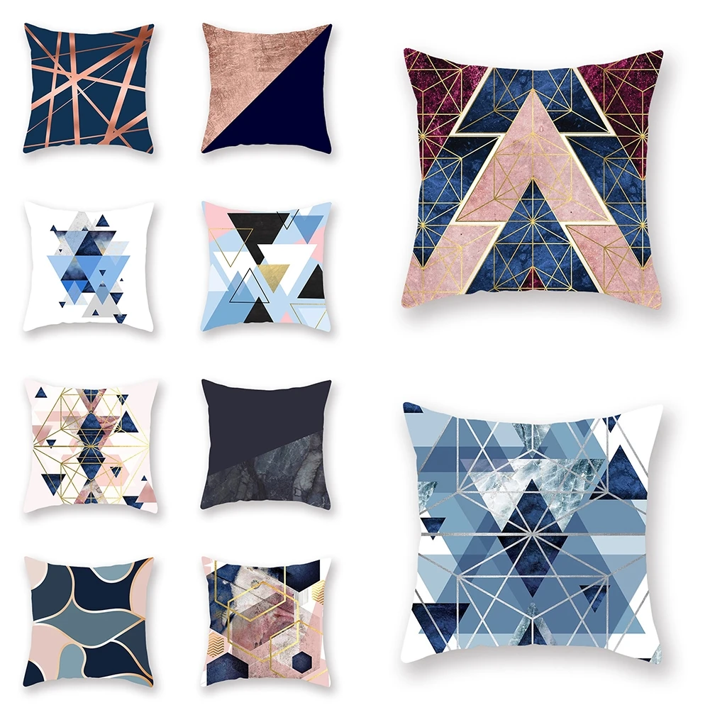 

45 * 45CM geometric abstract peach skin pillowcase geometric art pillowcase square home decoration