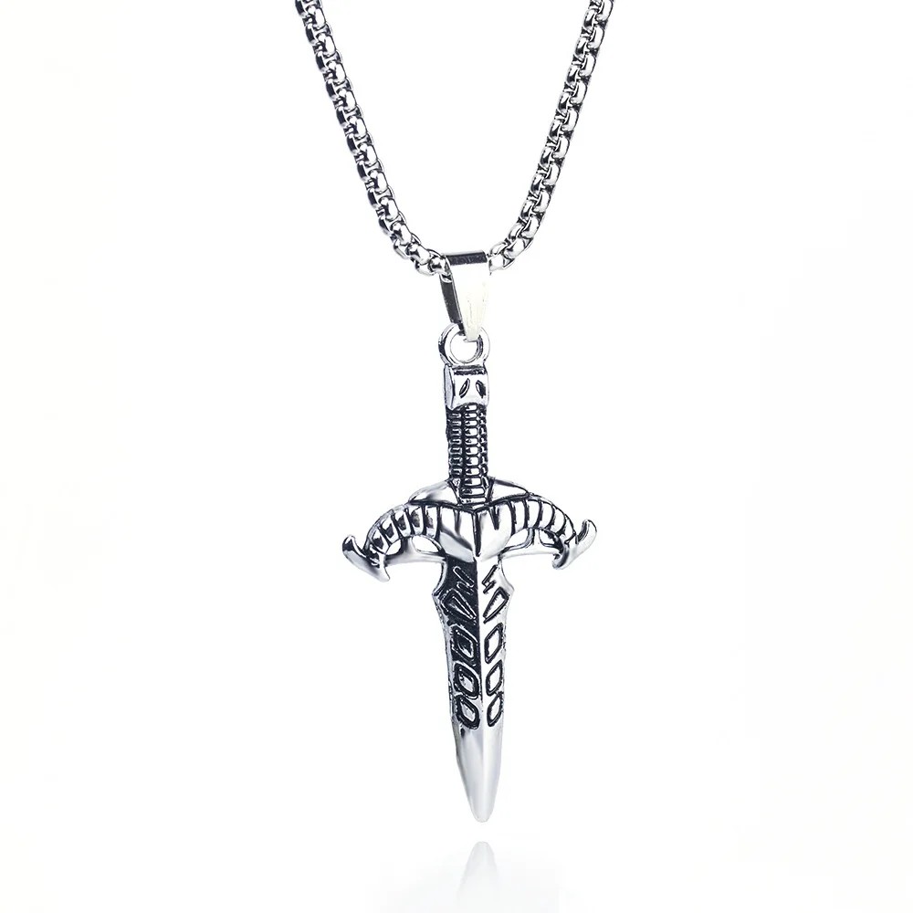 Ожерелье с кулоном меч Победы из нержавеющей стали для женщин и мужчин аксессуар