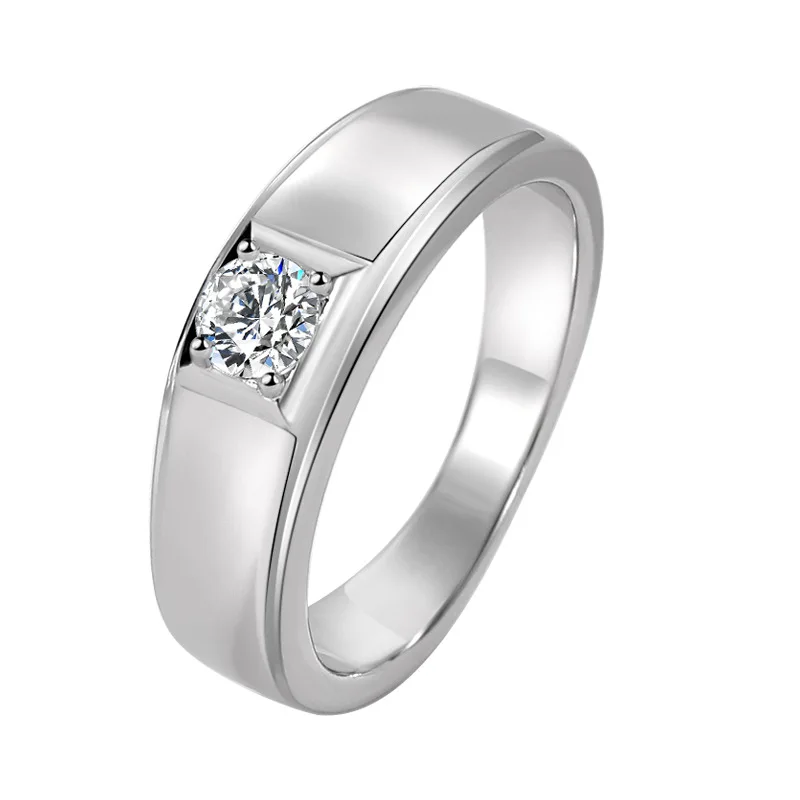 

Men Rings for Wedding Engagement Solitaire Shiny Simple Elegant Design Male Marriage Rings for Women Classic 925 Silver Jewelry