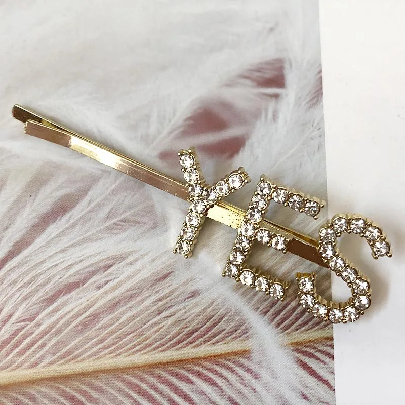 Женские металлические заколки для волос с надписью Стразы 1 шт. аксессуары