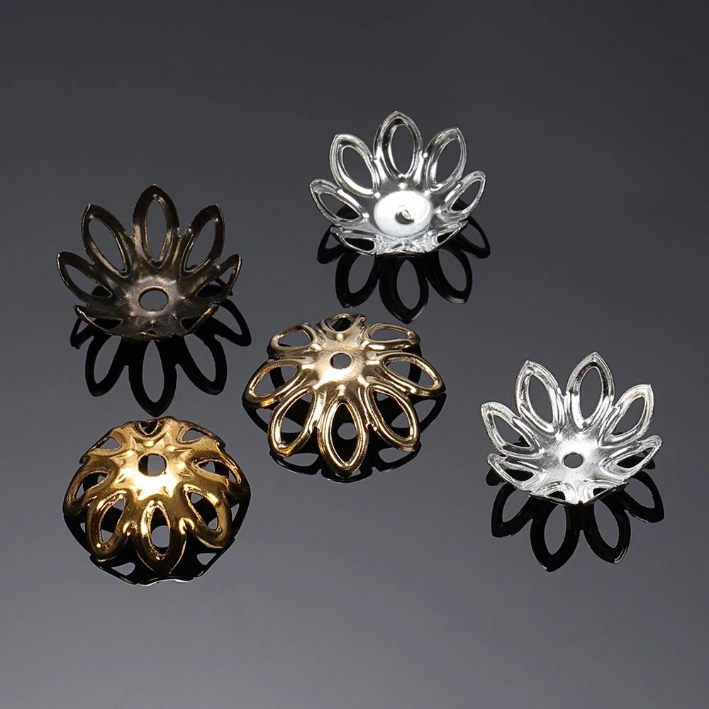 100 шт Цветочная филигранная лепестковая прокладка бусин колпачки 13 мм