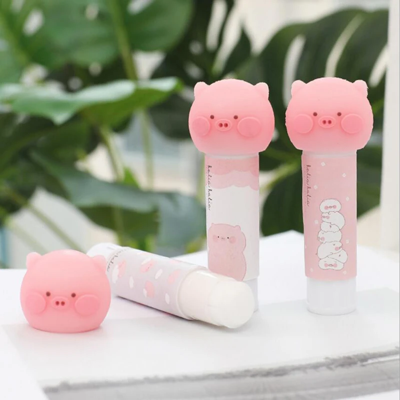 Модный дизайн милая мультяшная свинка однотонная клейкая палочка школьная