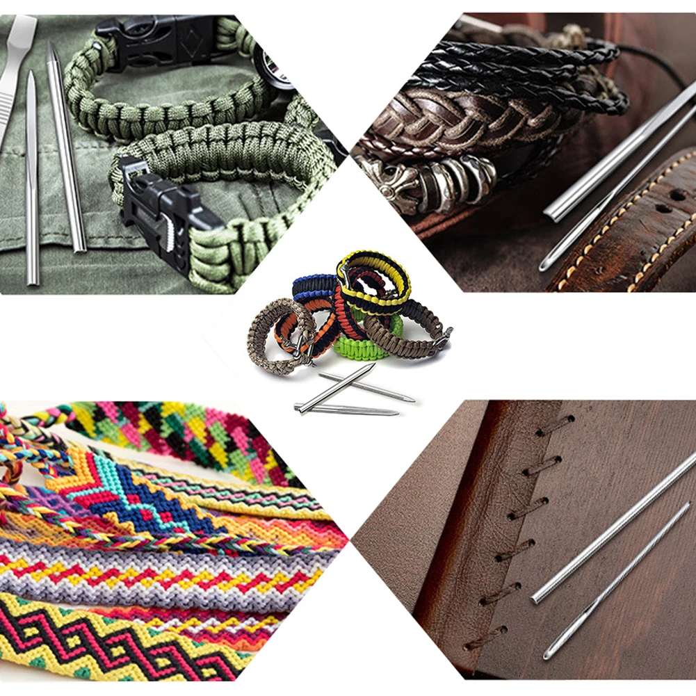 

Paracord Stitching Set Stainless Steel Bracelet Leather Weaving DIY Weaving Paracord Curved Pin Lacing Needle Smoothing Tool