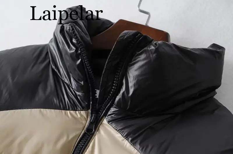 Laipelar модная многоблочная Лоскутная куртка женское теплое пальто с хлопковой