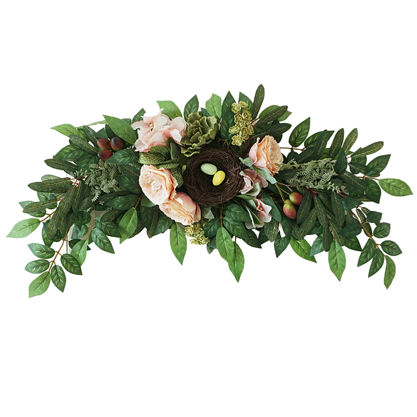 

Искусственные растения зеленый гирлянда на стене для свадьбы двери настенный Декор круглые серьги-кольца венок вечерние украшения