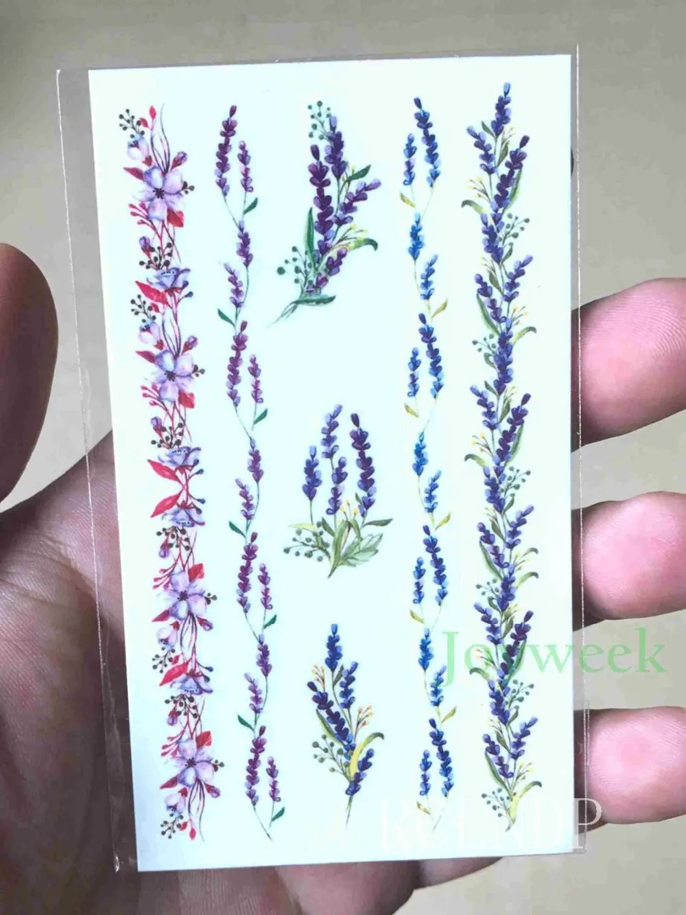 Водостойкие временные тату красивые фиолетовые цветы Лавандовый лист наклейки