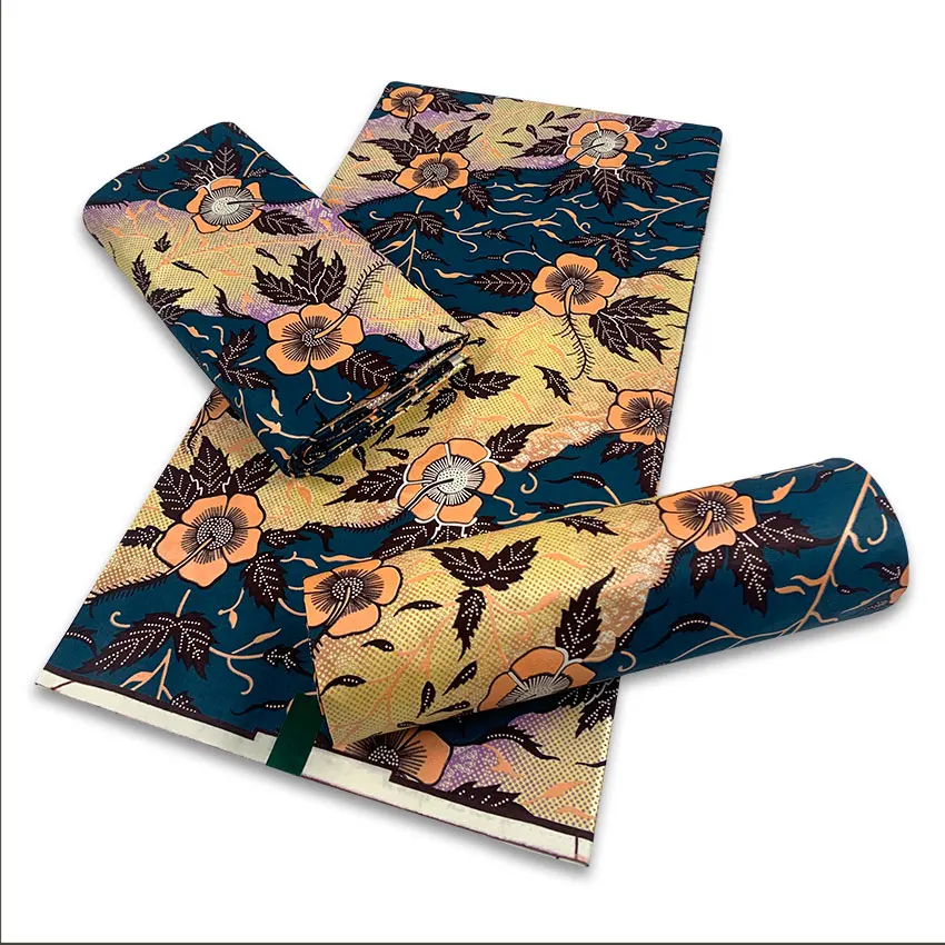 Фабричная цена африканская Модная Золотая вощеная ткань нигерийский Золотой