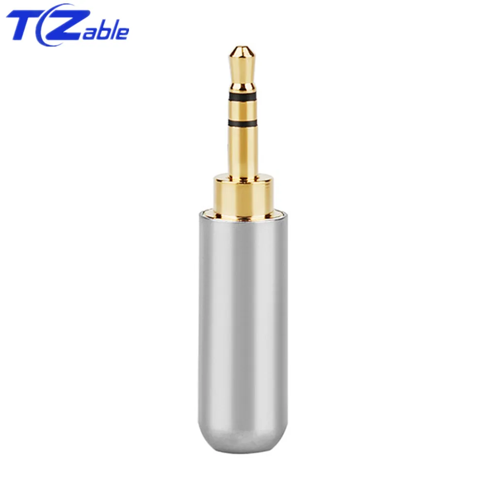 2.5mm 3 pole Silver 2 шт аудио разъем адаптер для наушников Hifi аудио разъем 2,5 мм 3/4 полюсный кабель для ремонта наушников припой разъем Золотой штекер мужской цвет - Цвет: 2.5mm 3 pole Silver