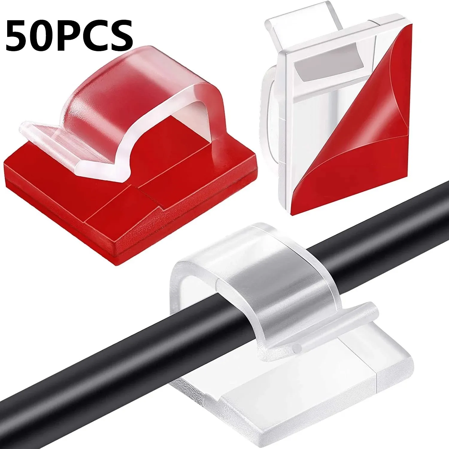 10/20/50PCS Self-adhesive Cable Organizer Clips Holder Fixer USB Wire Management For Home Office Car GPS Clamp Cord Winder | Электроника