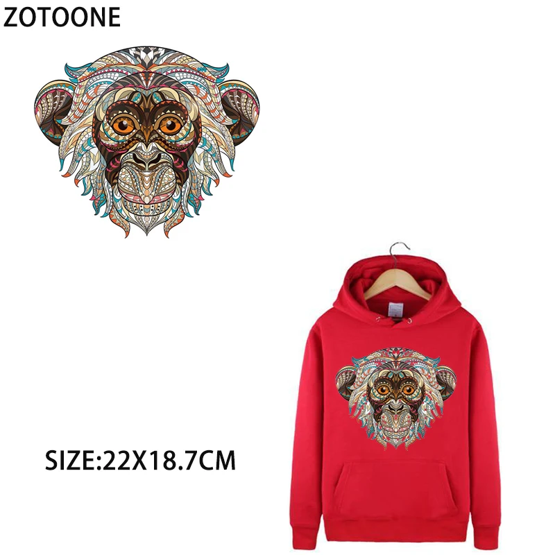 Нашивки с утюгом в виде обезьяны для одежды наклейки животными всей семьи