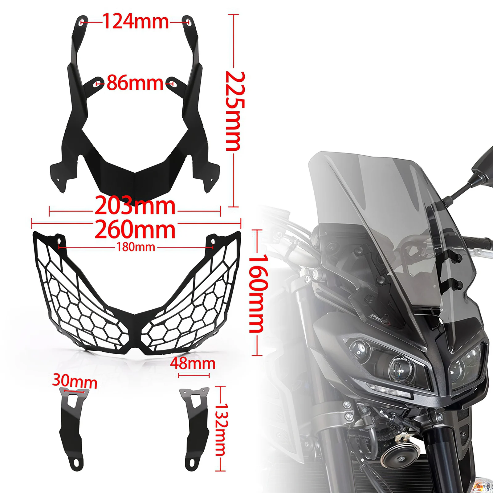 

2021 New Motorcycle Parts Motorcycle Headlight Guard Protector Motorcycle Front Lamp Grille Covers for KAWASAKI Z900 2017-2019