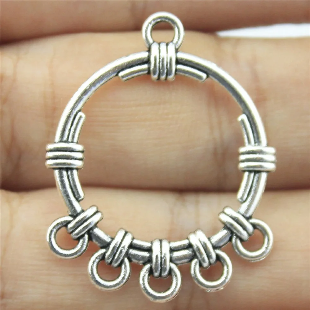 

Pendants Jewelry Making 1pcs Round Earring diy earrings making accessories Connectors 34x28mm