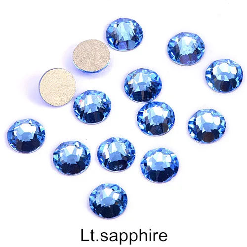 Lt.sapphire SS16 144 шт. 2088 Одежда высшего качества прозрачный арт для ногтей со стразами с 16 украшения для ногтей блестящее Стекло Стразы, не требующие горячего крепления H0913 - Цвет: Lt.sapphire