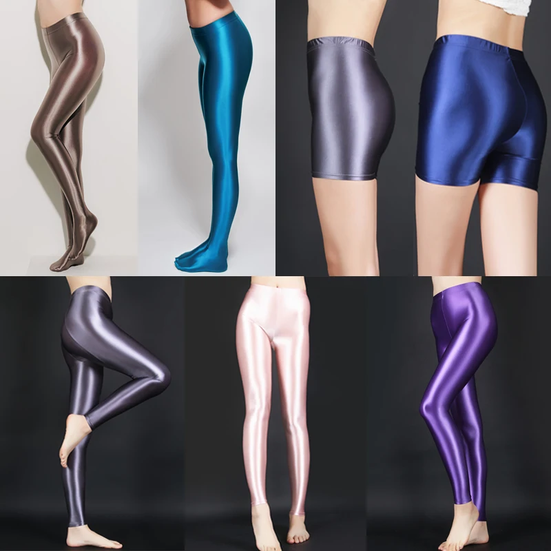 Glitter seam sport leggings stockings yoga pants Women glossy high waist tights trousers Workout gym exercise fitness pantyhose uni sex shiny glossy fetish leggings spandex stockings opaque pantyhose women sports fitness high waist ankle length tights
