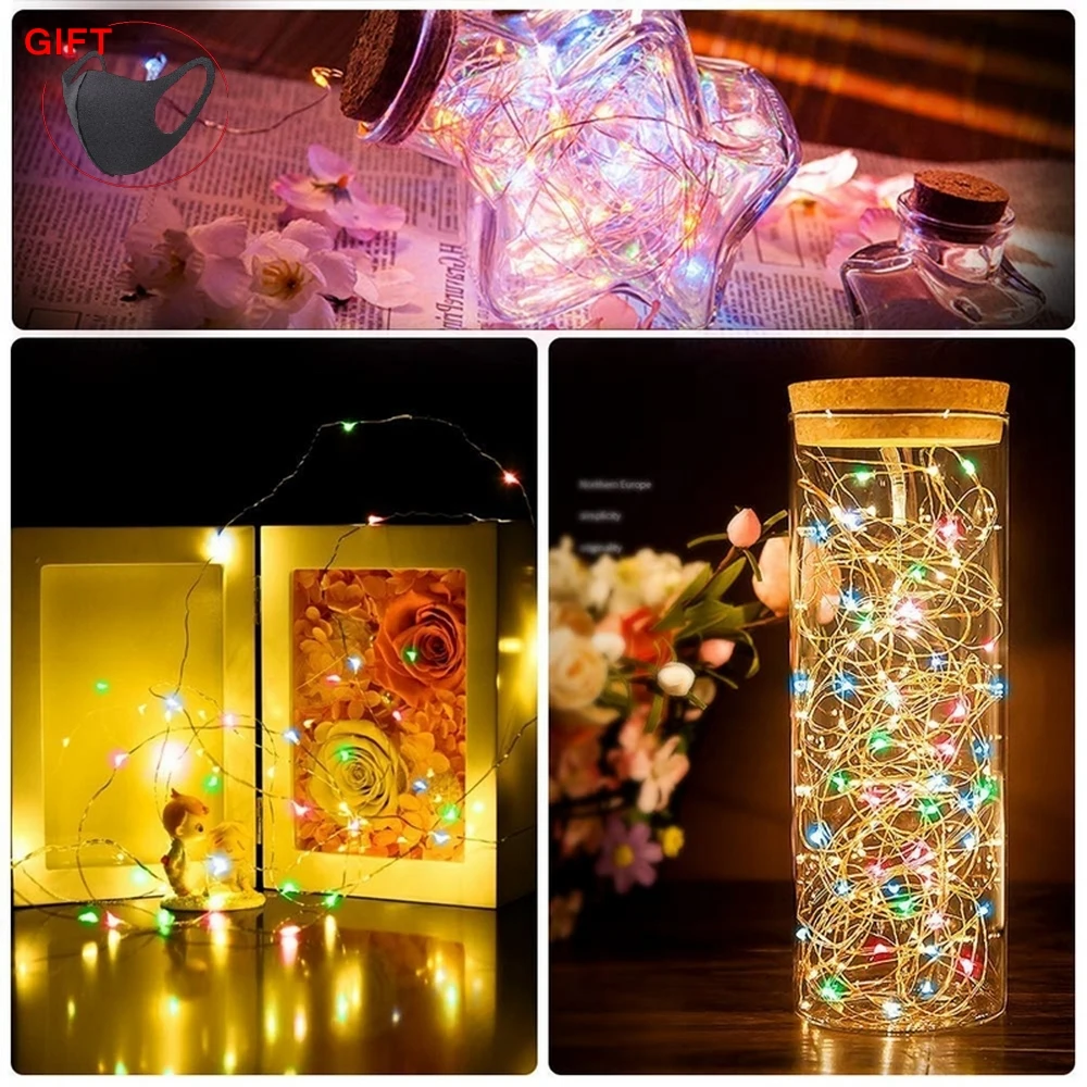 100 Строка светильник s украшения светодиодный Медный провод 8 Функция праздничный