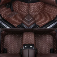 leather custom car floor mat for peugeot 207 207cc 207 sw 206 206cc 206 sw 208 307 308 2008 3008 carpet phone pocket rhd lhd