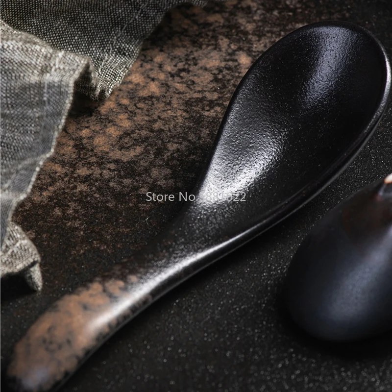 Керамическая рамен ложка с пузырьковым для лапши десертная столовая японская и