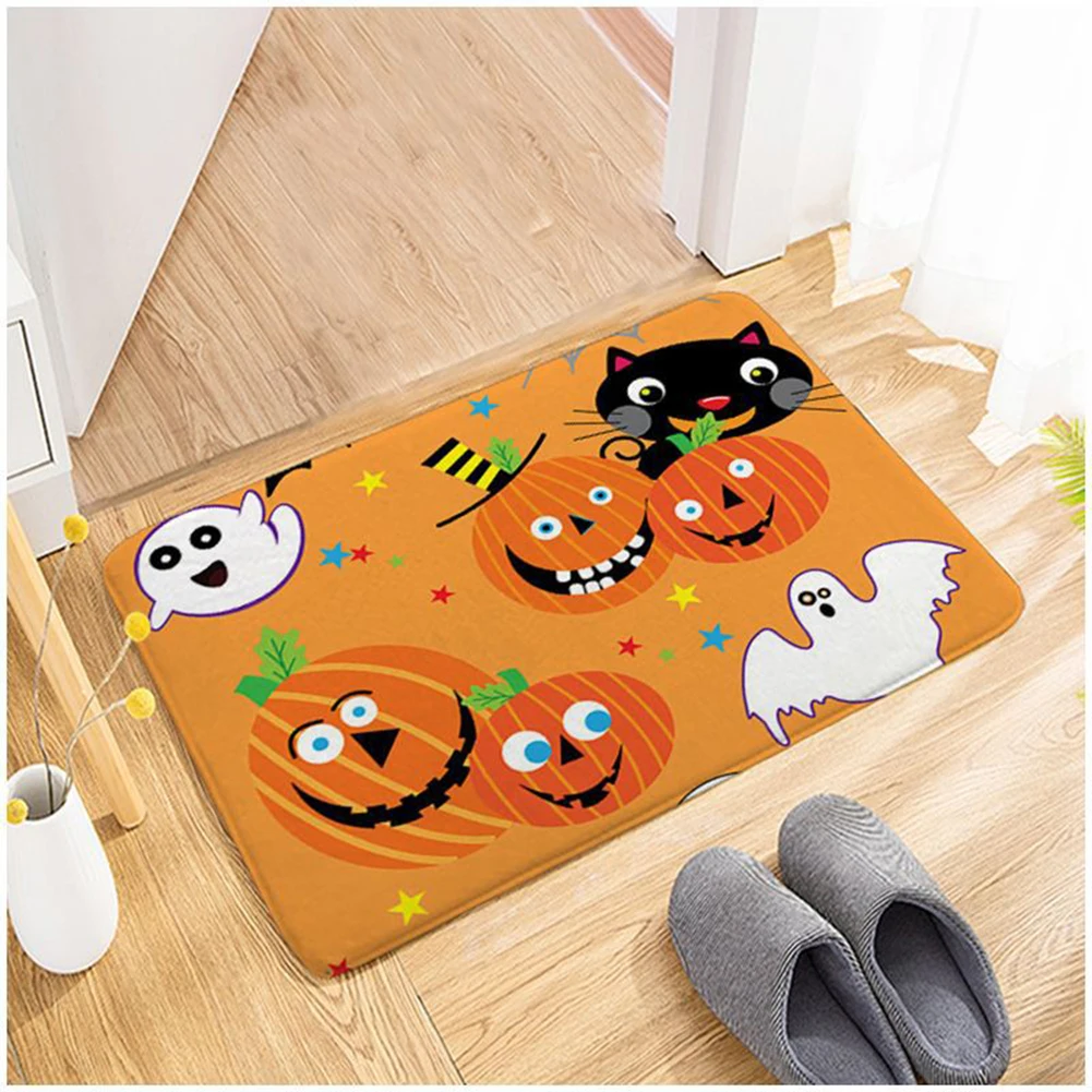 

60x40cm Halloween Entrance door mat Flannel printing Carpets Kids Bedroom Decor Dust-proof Kitchen Bathroom Supplies Doormat