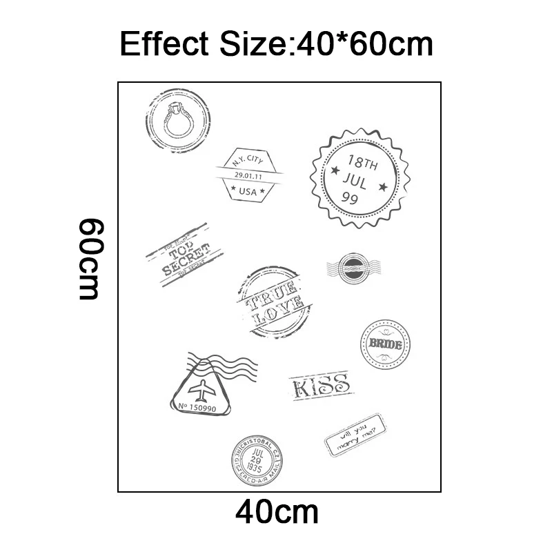 

Solid Color Retro Stamps Wall Stickers Personalized Stickers Bedroom Living Room Decoration Home Decals Self Adhesive Murals PVC