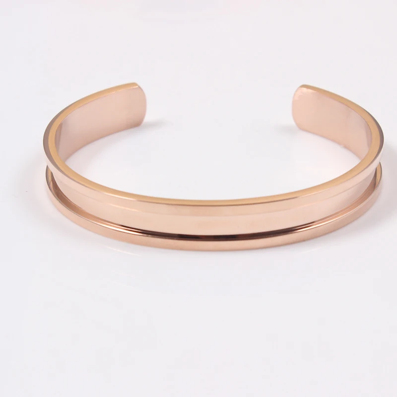 10mm rose S02 Розовое золото цвет серебристый цвет открыт манжета браслеты для женщин мужские ювелирные изделия черные браслеты ручные аксессуары регулируемые - Окраска металла: 10mm rose S02