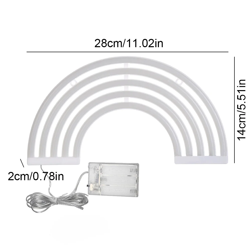 

Rainbow Light Signs LED Colorful Rainbow Neon Signs Battery Operated Night Lamp For Kids Room Bedroom Wall Decor