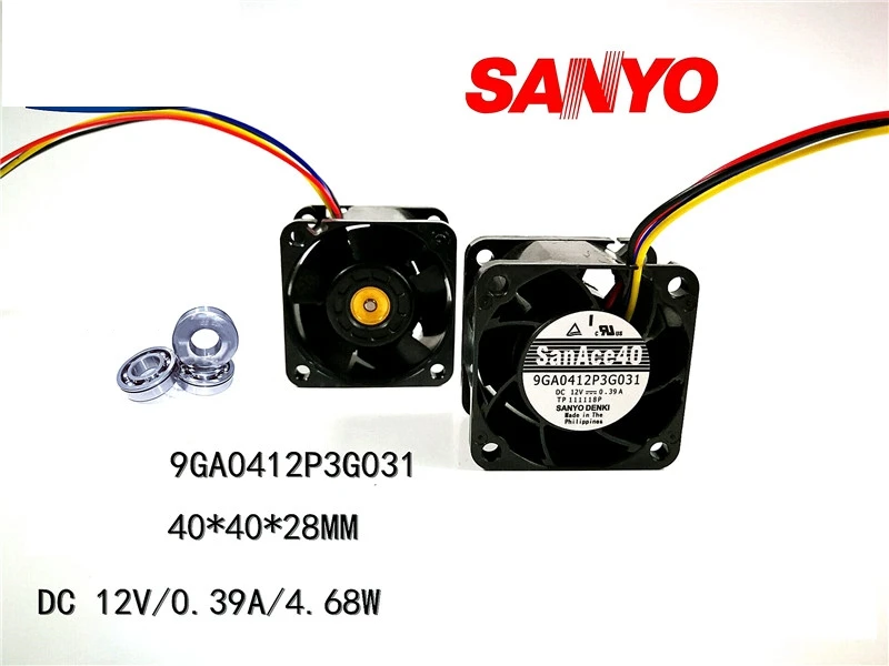 Вентилятор для сервера San Ace 9GA0412P3G031 40 х40х28 мм 12 В 100 А 28000 шт. | Компьютеры и офис