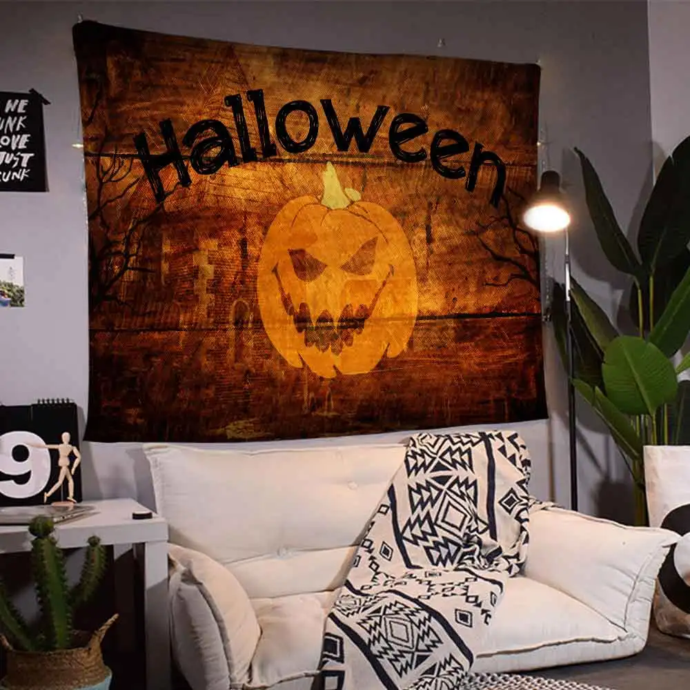 Simsant Хэллоуин гобелен Тыква Лампа ночное небо искусство настенный для гостиной