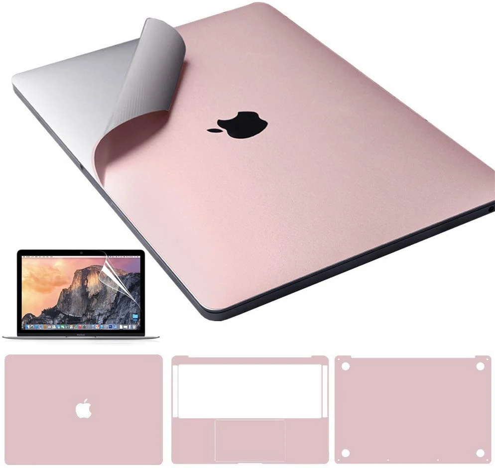 Защитная виниловая наклейка для Apple Macbook Pro1" A2141 13" 1" A1989 A1707 A1706 верхняя/Нижняя/сенсорная панель/защитная пленка - Цвет: 5 in 1 Rose Gold