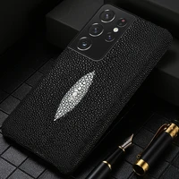 genuine stingray leather phone case for samsung galaxy s20 ultra fe s8 s9 s10 s21 plus note 20 10 9 a50 a72 a71 a51 a52 a32 a12