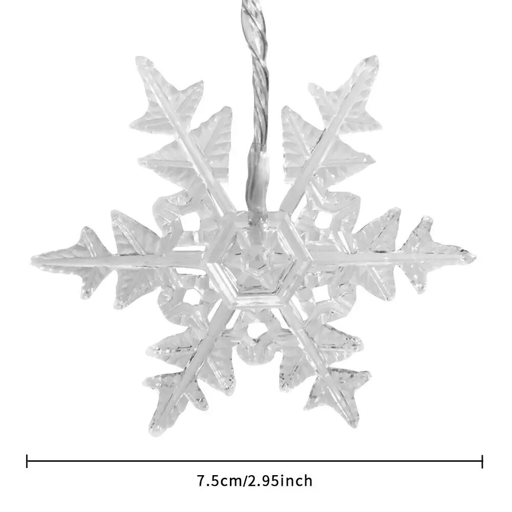 

Indoor Outdoor Christmas Snowflake Led String Light Flashing Fairy Lights Curtain Light Garland For Holiday Party New Year Decor