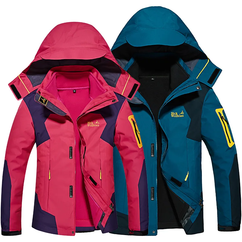 man winter jacket fleece 3 in 1 hiking waterproof windproof men coat heated Hooded Camping Trekking Ski | Спорт и развлечения