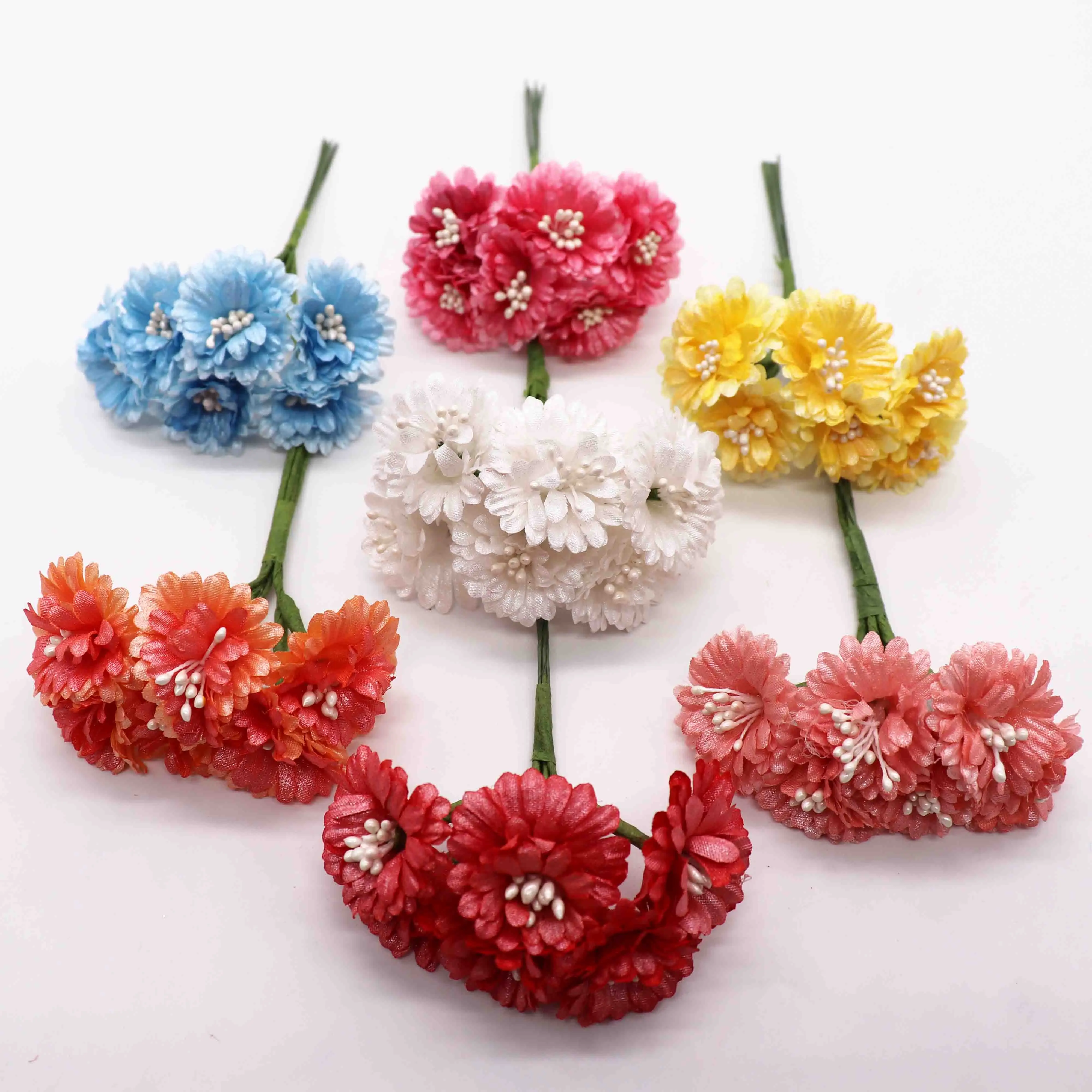 Искусственные цветы Маргаритка с шелковыми тычинками букет для свадебного