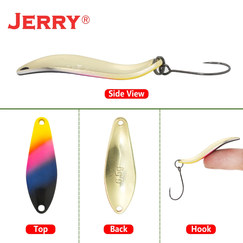 Jerry Kuyu Fishing Spoon Lure Artificial Trout Metal Spinner Bait 7g 6.5g  Jig Swimbait Fishing Tackle Pesca
