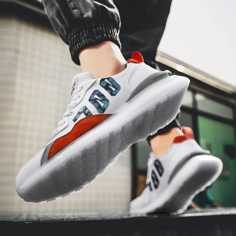 

2021 new men sneakers shoes light breathable casual shoes mesh fashion gray large size sports walking brand 44 size students