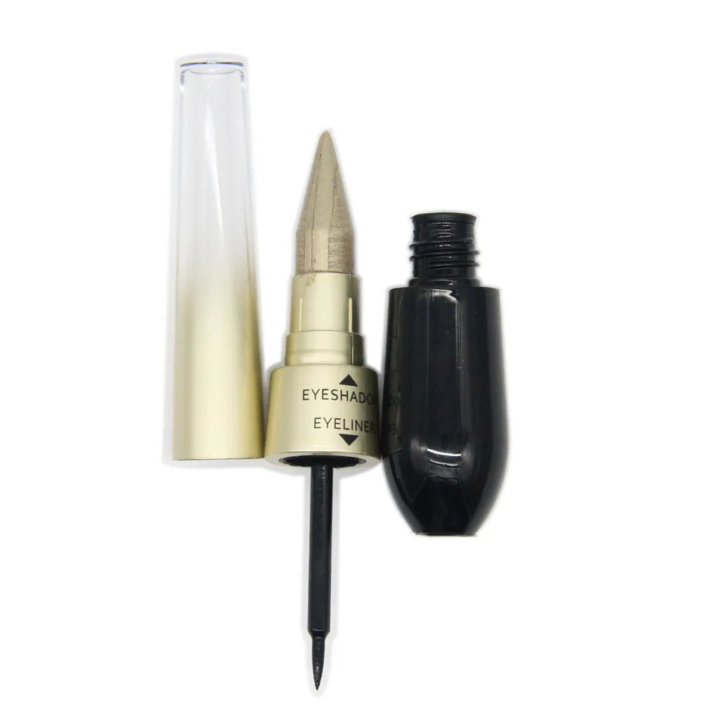 6 2 in 1 Eyes Makeup Eye Shadow+ Liner Combination Waterproof Shimmer Eyeshadow Cream Stick Make up Black Eye Liner Pencil Kit - Цвет: 6